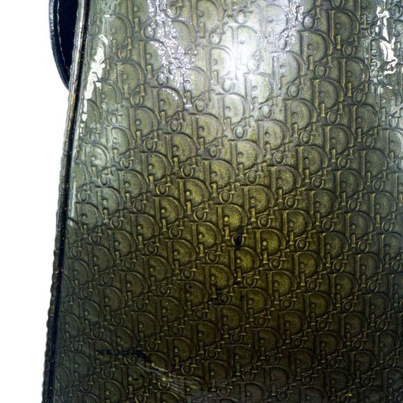 DIOR Olive Green Monogram Patent Leather Lady Dior Bag - Picture 7 of 16